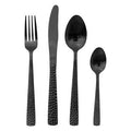 Set 24 posate acciaio inox nero martellato | rohome | Rohome