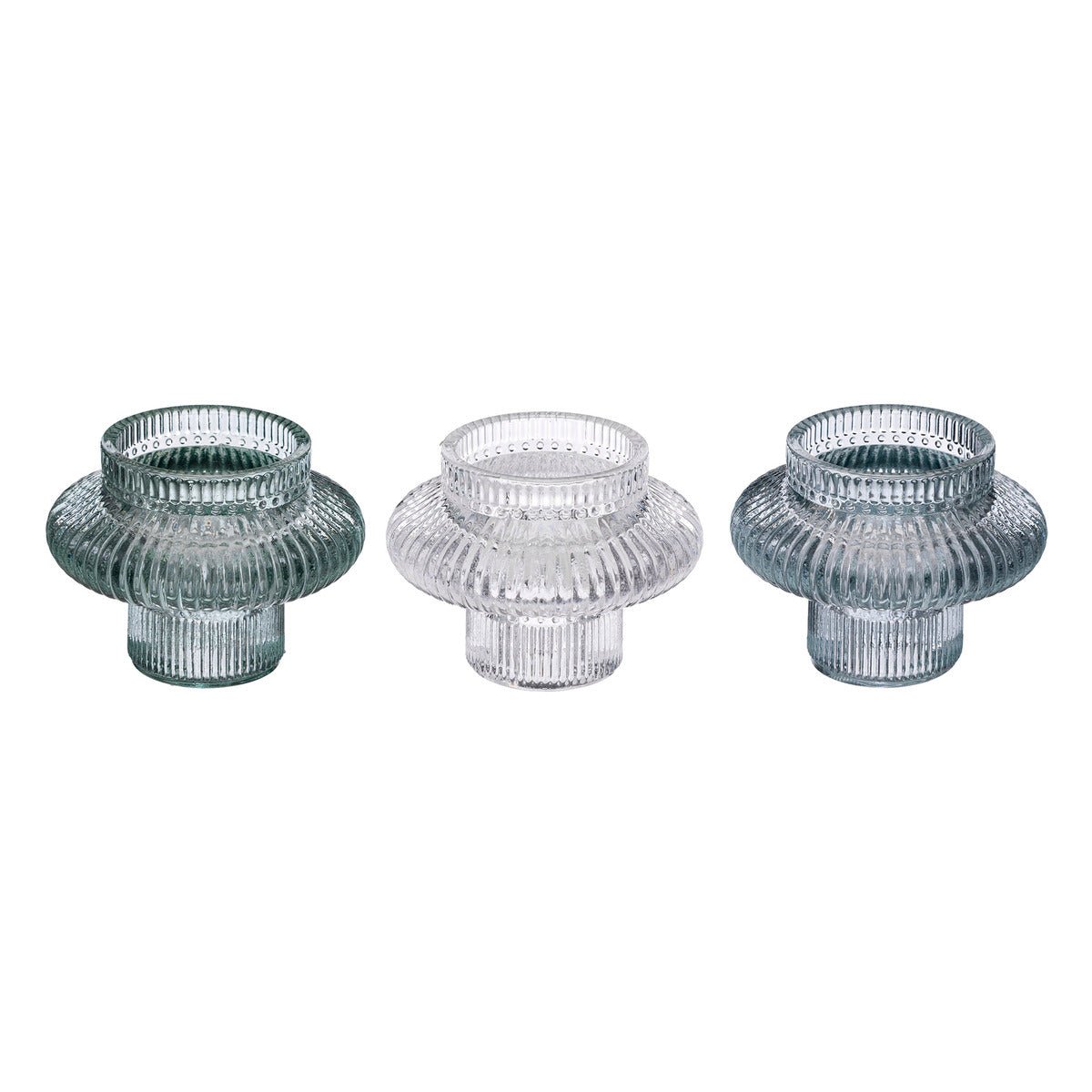 Set da 3 porta candele in vetro | rohome - Rohome