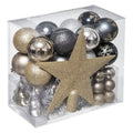 Set di 44 palline di natale argento, oro e nero | rohome | Rohome