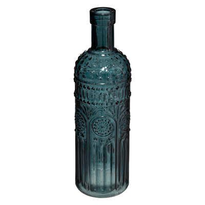 Vaso bottiglia blu grigio trasparente | rohome - Rohome