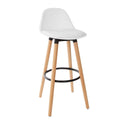 Sgabello bar scandinavo bianco e rovere | Rohome