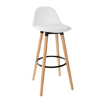 Sgabello bar scandinavo bianco e rovere - Rohome
