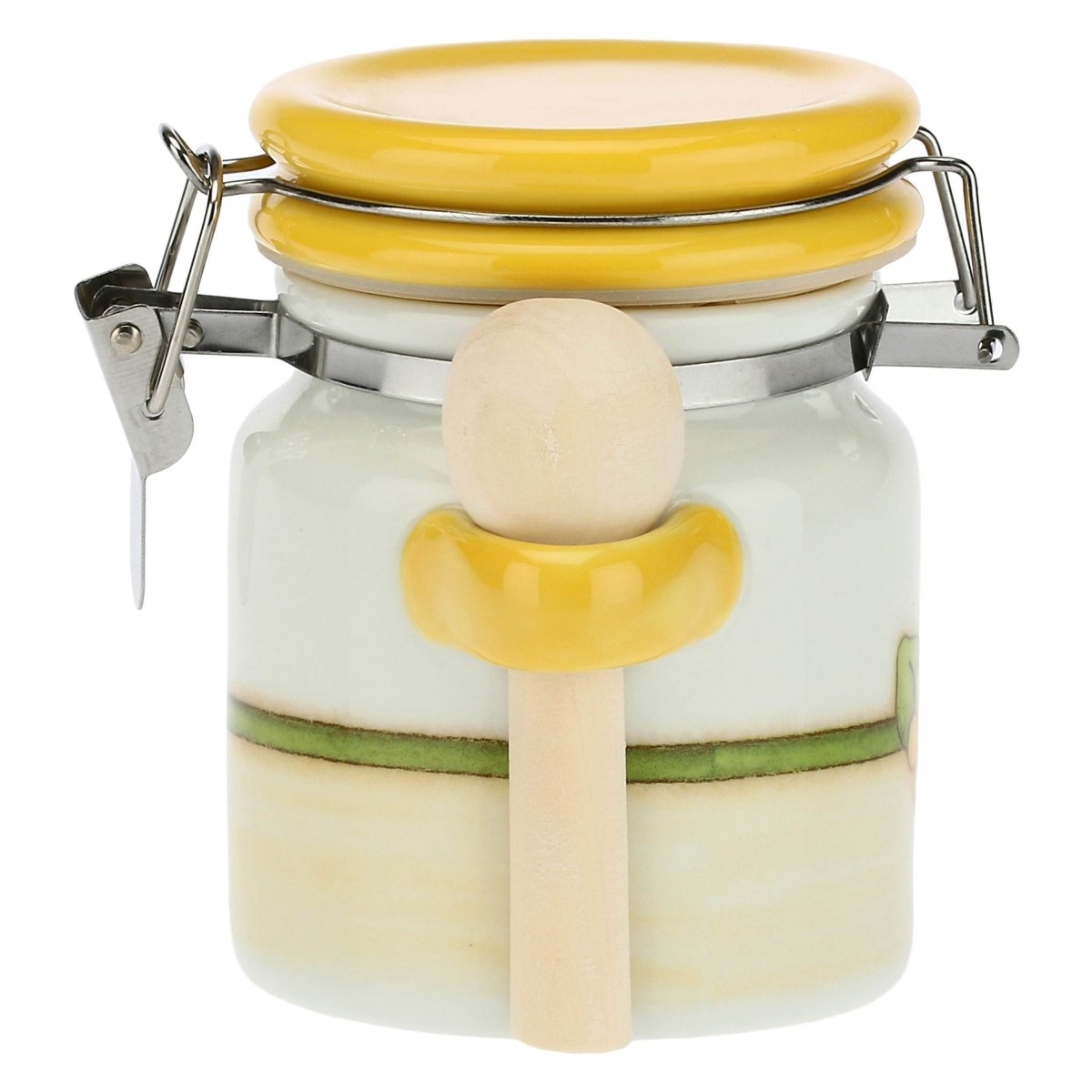Zuccheriera In Legno Con Coperchio E Cucchiaio - Barattolo Nordico Per Spezie, Sale, Zucchero - 1 Pezzo