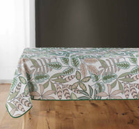 Tovaglia 150x240cm verde stampa foglie | rohome - Rohome