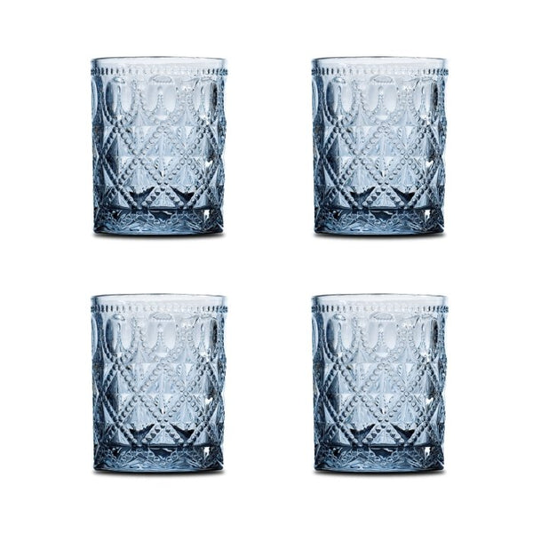 Wd - set 4 bicchieri in vetro sfumati blu dubai | rohome - Rohome